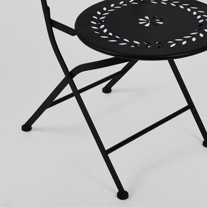 Annabel Folding Iron Outdoor Chair Black - FUR198