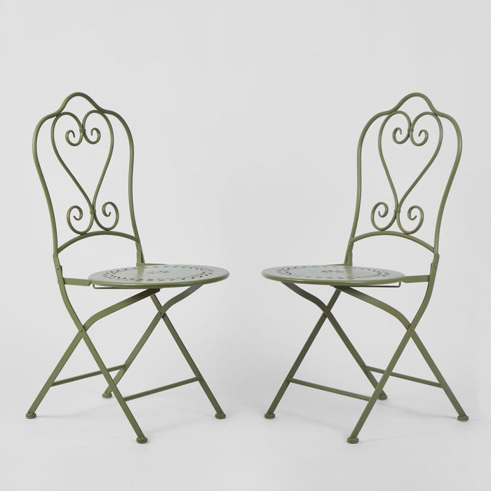 Annabel Folding Iron Outdoor Chair Green - FUR199