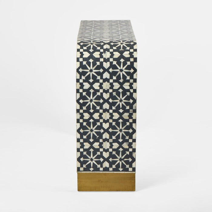 Adina Bone Inlay Console Table Grey & White - FUR0183