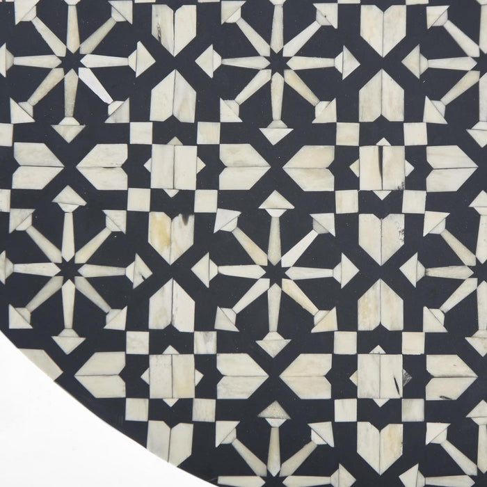 Adina Bone Inlay Round Coffee Table Grey - FUR0186