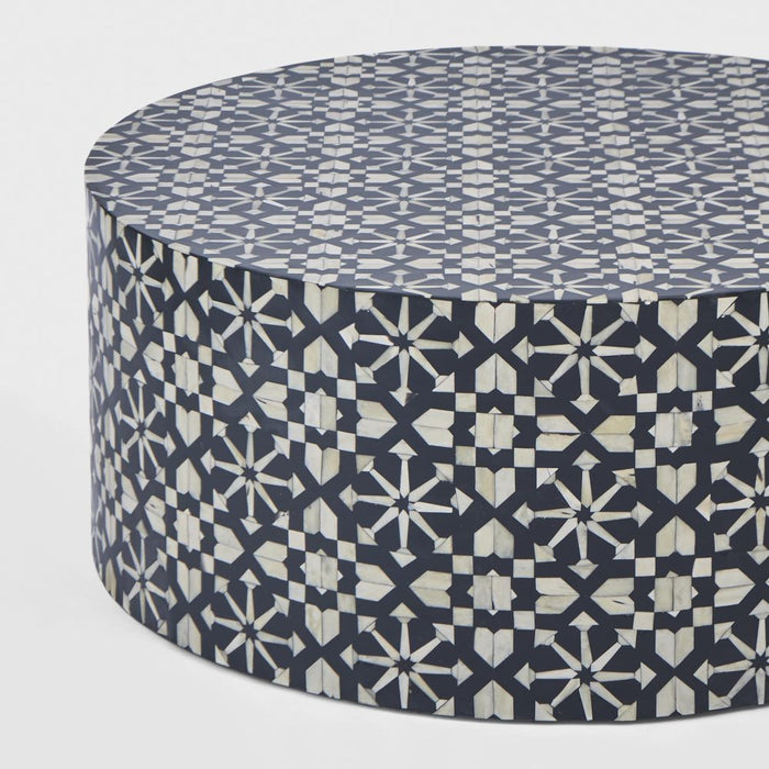 Adina Bone Inlay Round Coffee Table Grey - FUR0186
