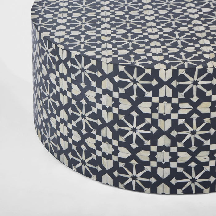 Adina Bone Inlay Round Coffee Table Grey - FUR0186
