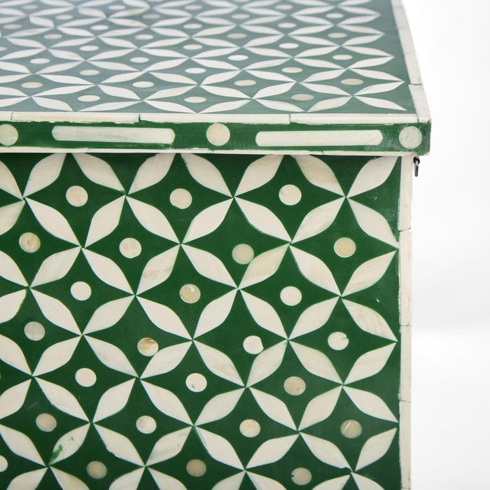 Stella Bone Inlay Console Table Green & White - FUR0192GR