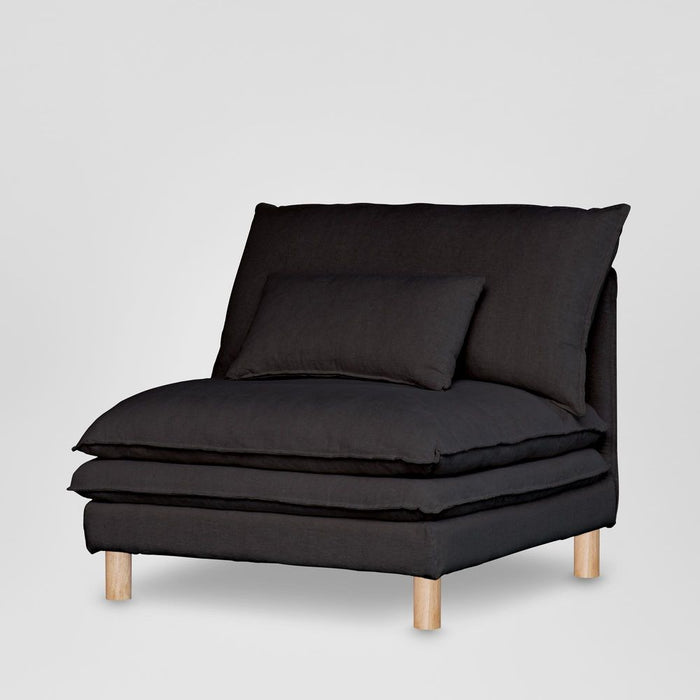 Aura Single Seater Sofa With Cover Black - KITMRDFUR0132BK