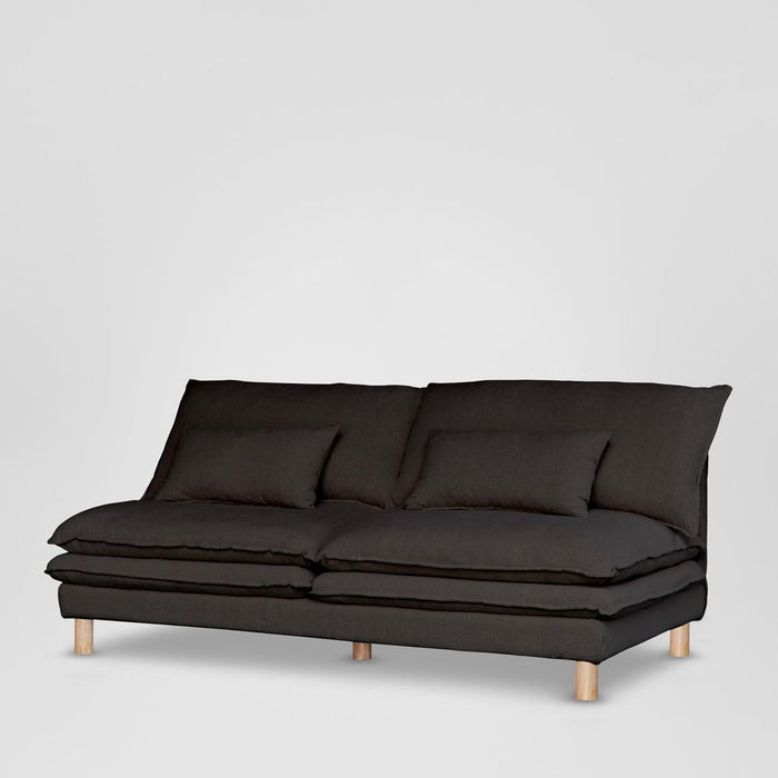 Aura No Arms Sofa Base with Cover Black - KITMRDFUR0133BK