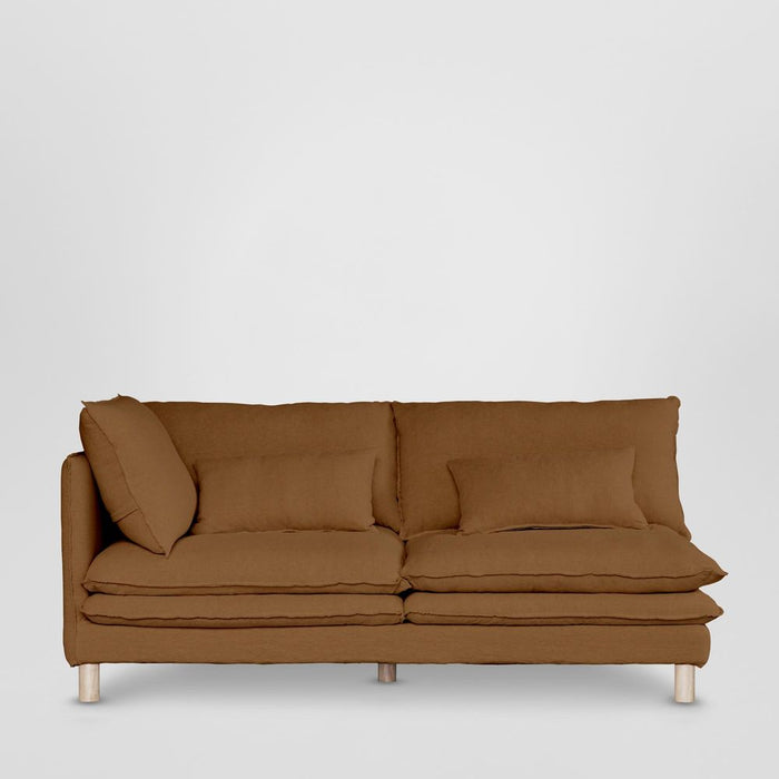 Aura Left Arm Sofa Base with Cover Brown - KITMRDFUR0135BR