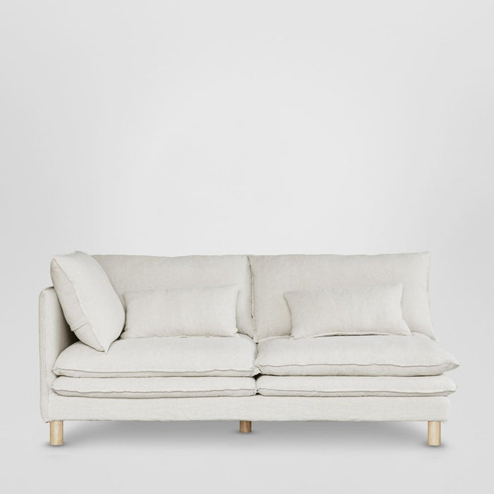 Aura Left Arm Sofa Base with Cover White - KITMRDFUR0135WH