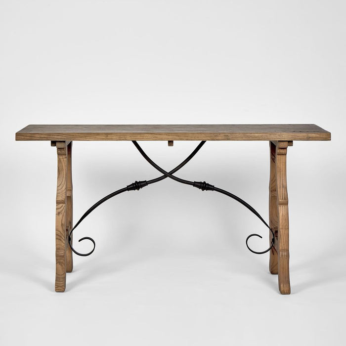 Spanish Wood Console Table Antique Oak Natural - PPFUR1457AO