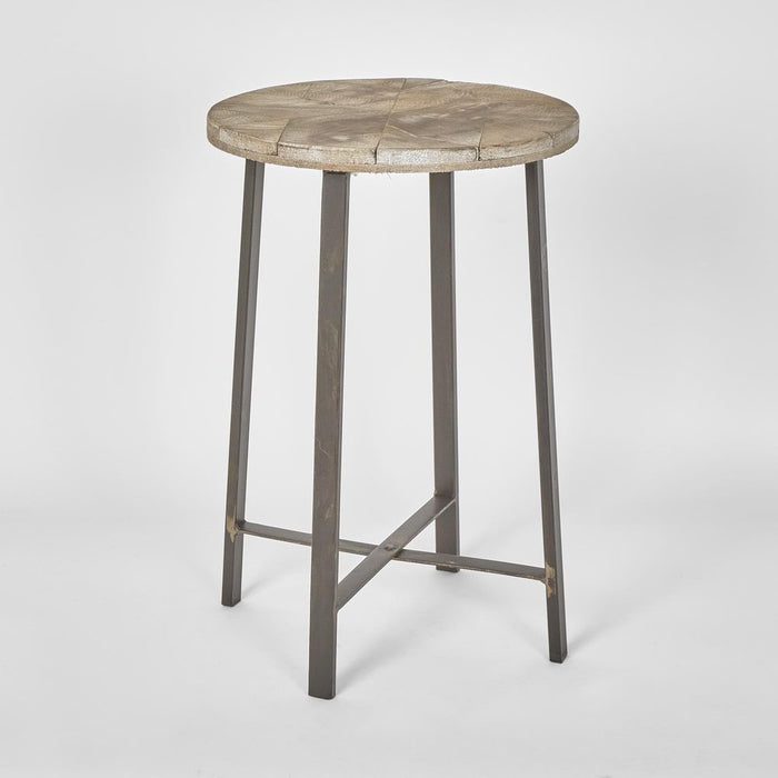 Round Stool With Metal Legs Grey - PPFUR9050