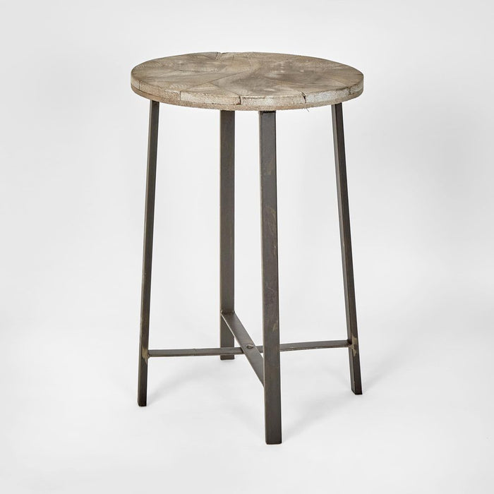 Round Stool With Metal Legs Grey - PPFUR9050