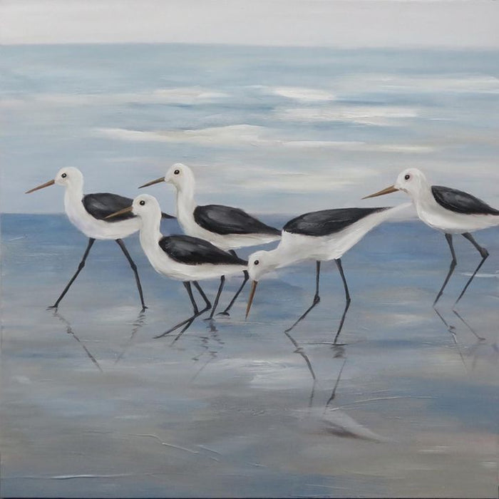 Seagulls Acrylic Wall Art Painting Multi Colour - PPWALL4078