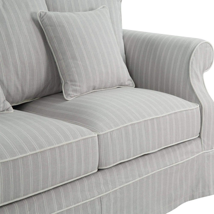 Avalon Hamptons 2 Seat Sofa Cloud Stripe Slip Cover Grey - OWFL0302CS-2C