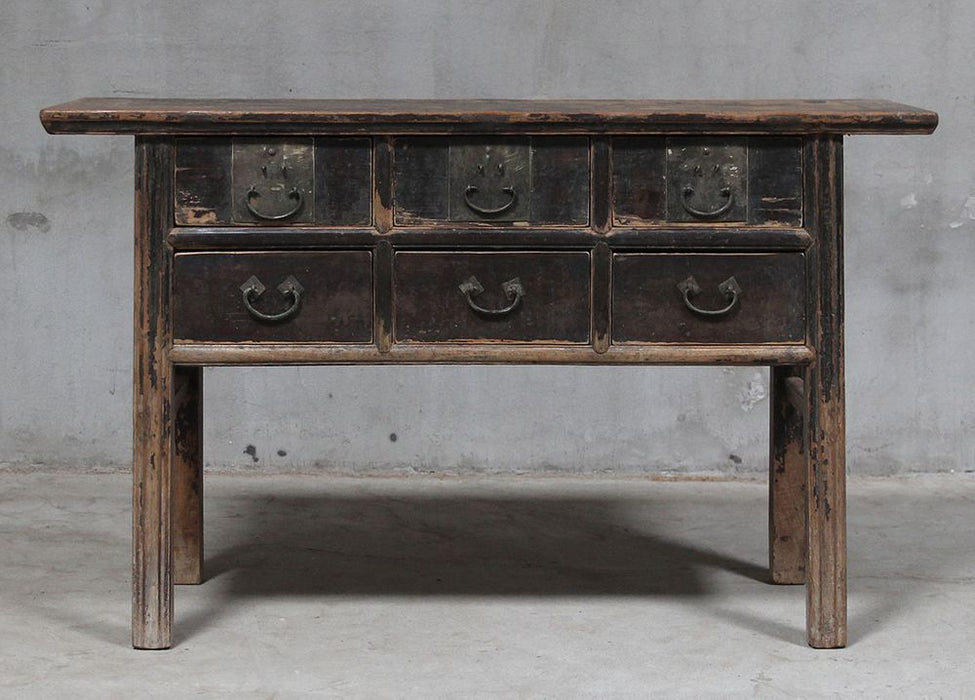 Shanxi Elm Wood 150 Years Old Console Table With Drawers Natural - FUR260624