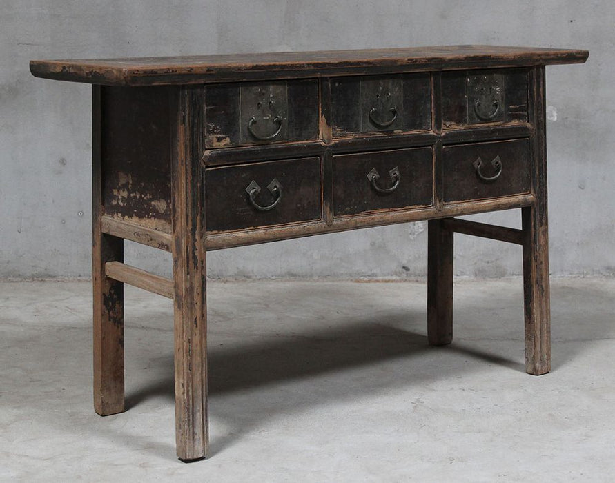 Shanxi Elm Wood 150 Years Old Console Table With Drawers Natural - FUR260624