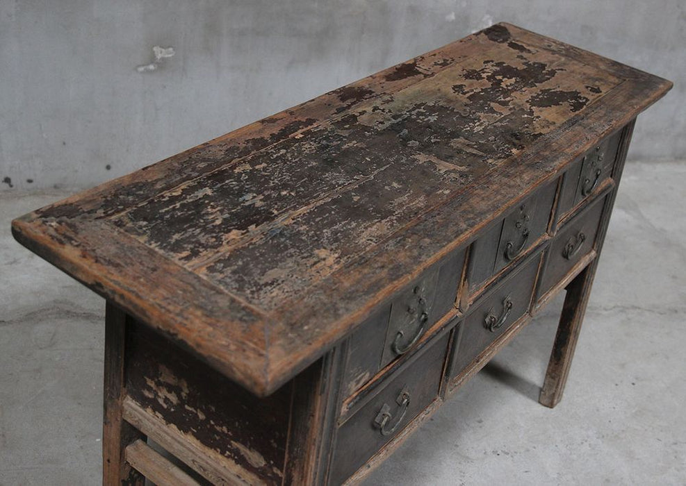 Shanxi Elm Wood 150 Years Old Console Table With Drawers Natural - FUR260624