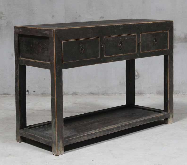 Shanxi Elm Wood 150 Years Old Console with 3 Drawers Natural - FUR240724