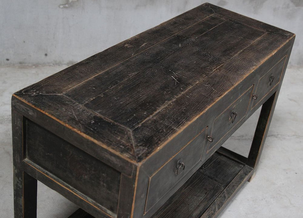 Shanxi Elm Wood 150 Years Old Console with 3 Drawers Natural - FUR240724