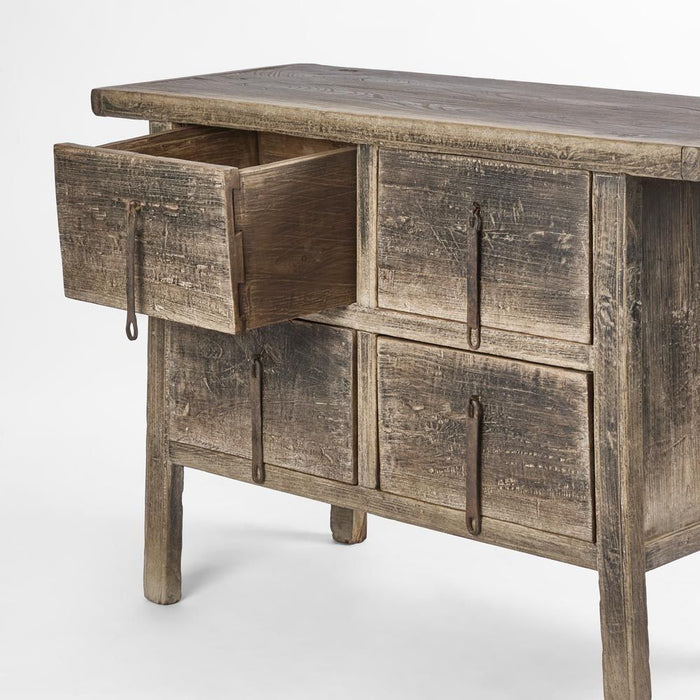 Shanxi Elm Wood 130 Years Old Table With Drawers Natural - FUR2520624