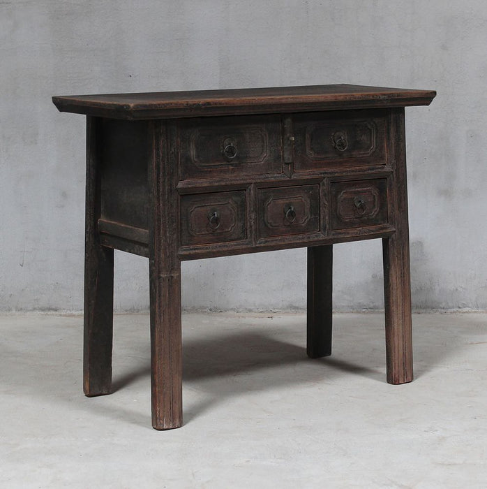 Shanxi Elm Wood 150 Years Old Table With Drawers Natural - FUR30723