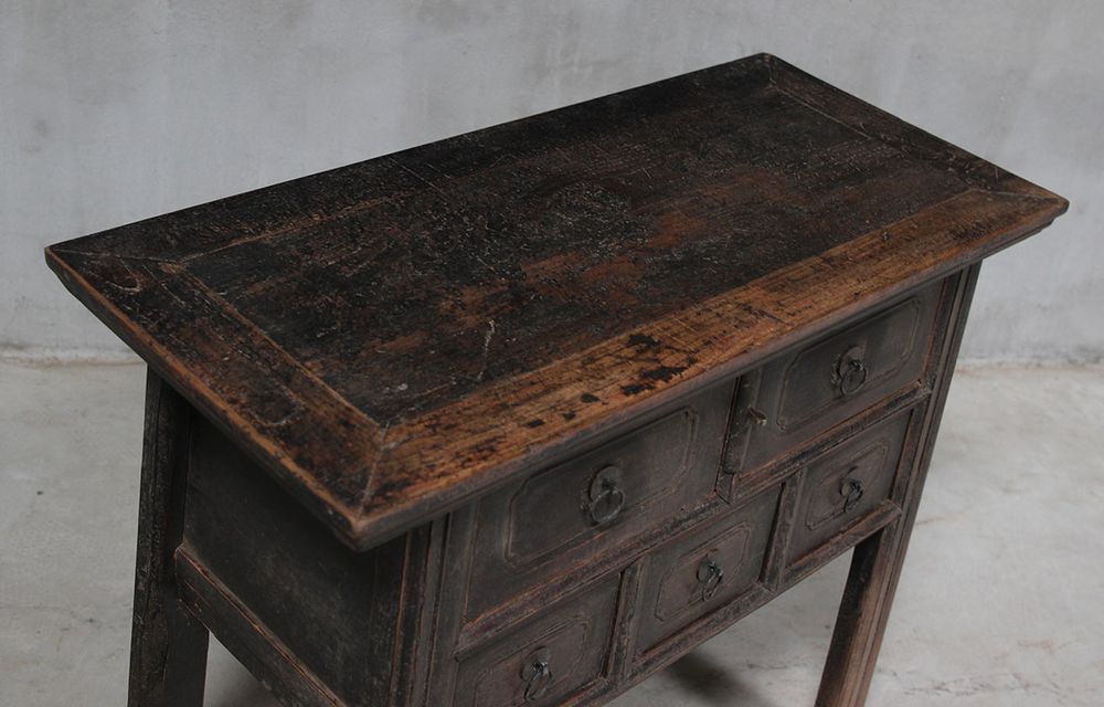 Shanxi Elm Wood 150 Years Old Table With Drawers Natural - FUR30723