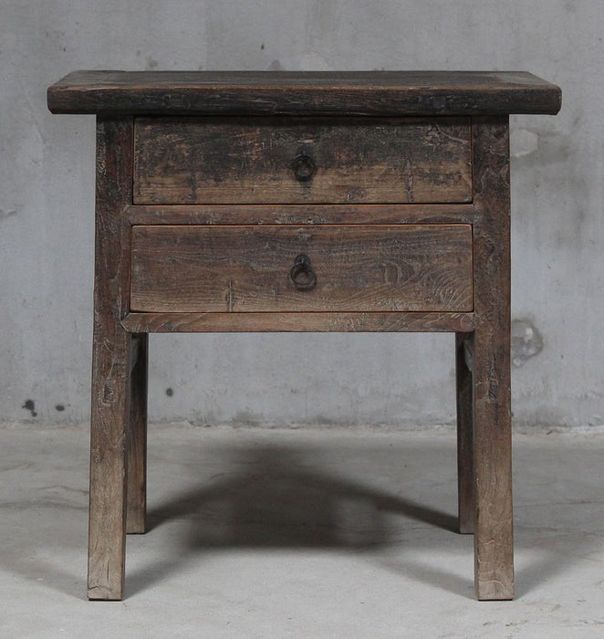 Shanxi Elm Wood 150 Years Old Table With Drawers Natural - FUR30724