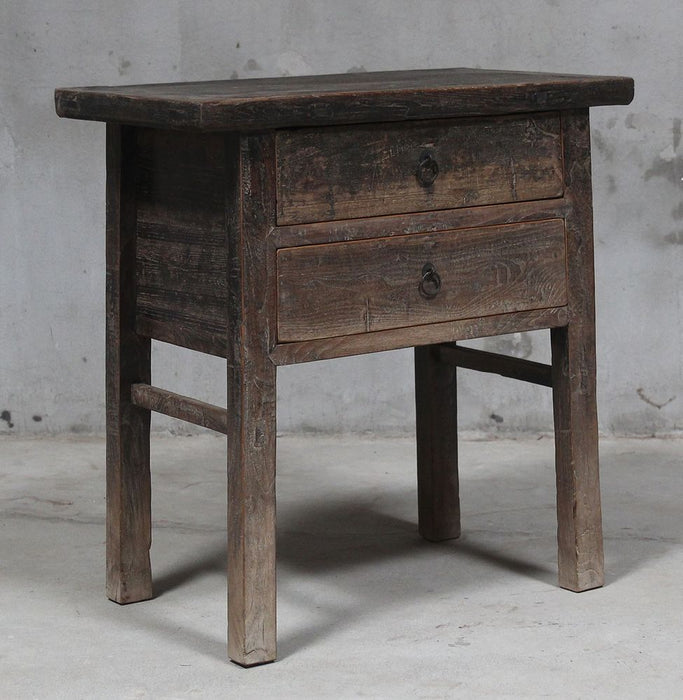 Shanxi Elm Wood 150 Years Old Table With Drawers Natural - FUR30724
