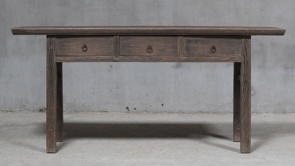 Shanxi Elm Wood 130 Years Old Console Table With Drawers Natural - FUR620124