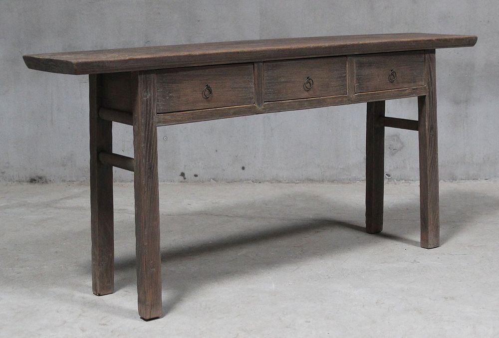 Shanxi Elm Wood 130 Years Old Console Table With Drawers Natural - FUR620124