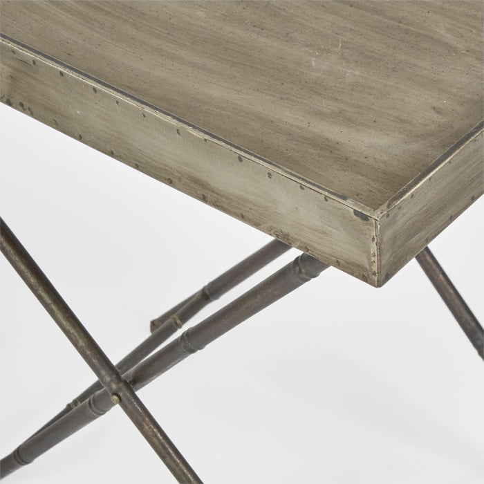 Burgundy Butler's Tray Coffee & Side Table Grey - PP9170