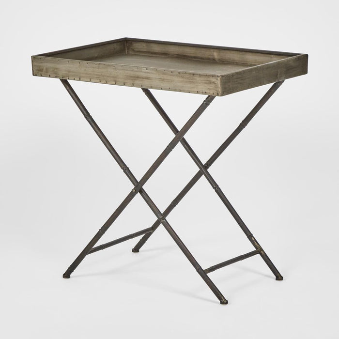 Burgundy Butler's Tray Coffee & Side Table Grey - PP9170
