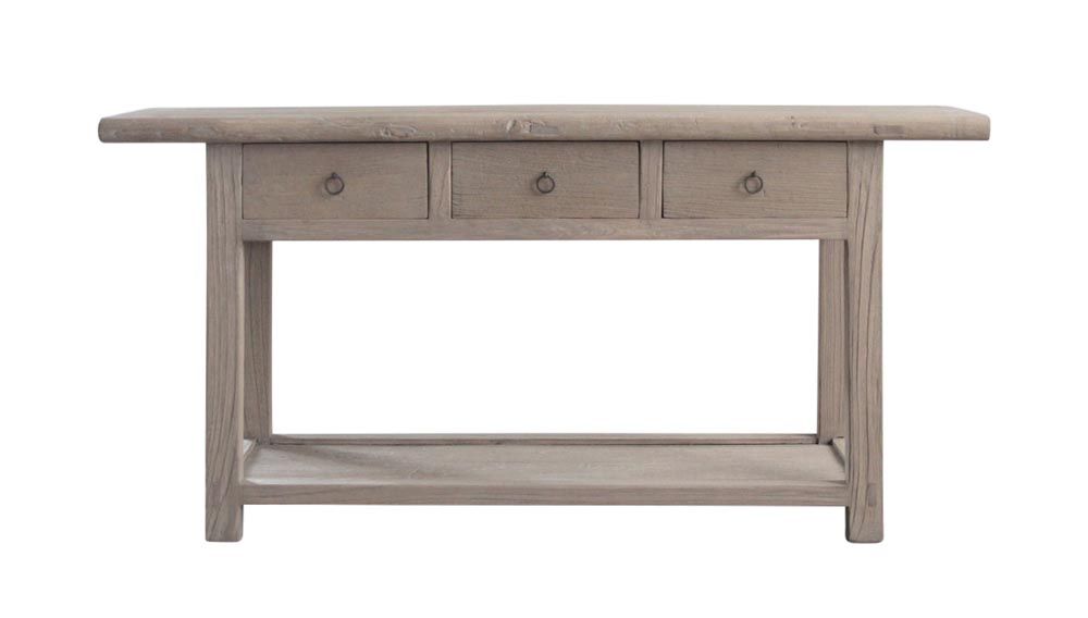 Tianjin Old Elm Wood Console with 3 Drawers Natural - FUR1391122