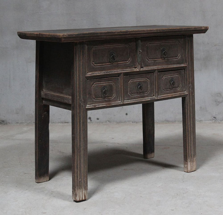 Shanxi Elm Wood Table With Drawers Natural - FUR1771223