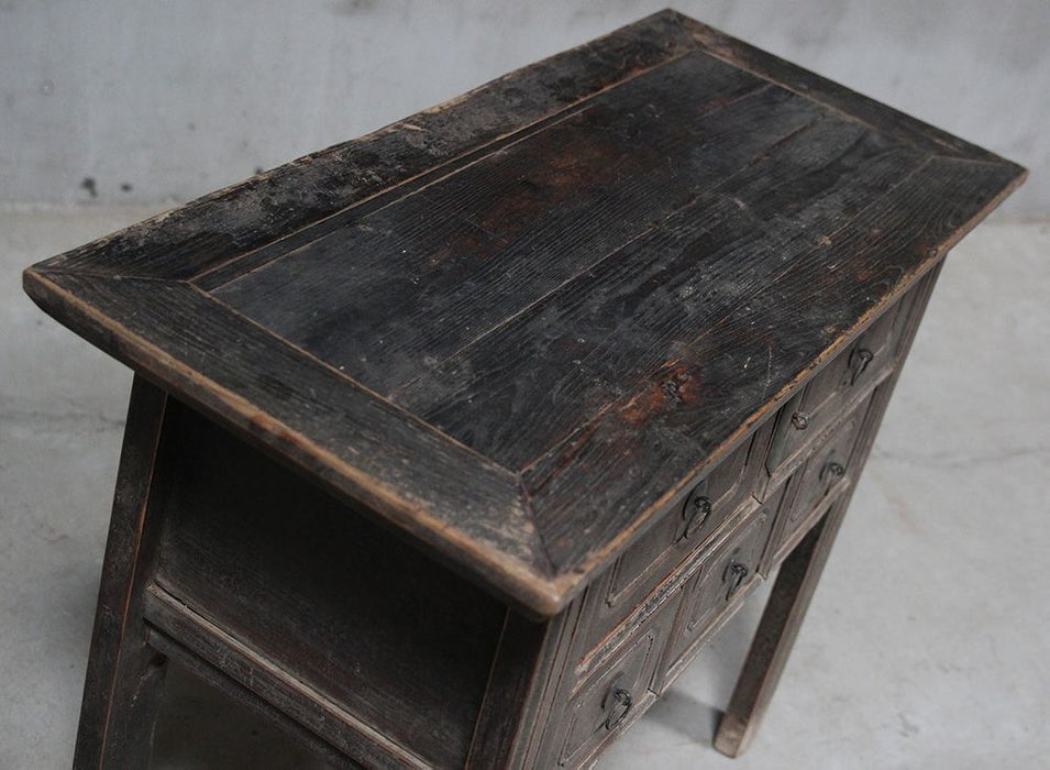 Shanxi Elm Wood Table With Drawers Natural - FUR1771223
