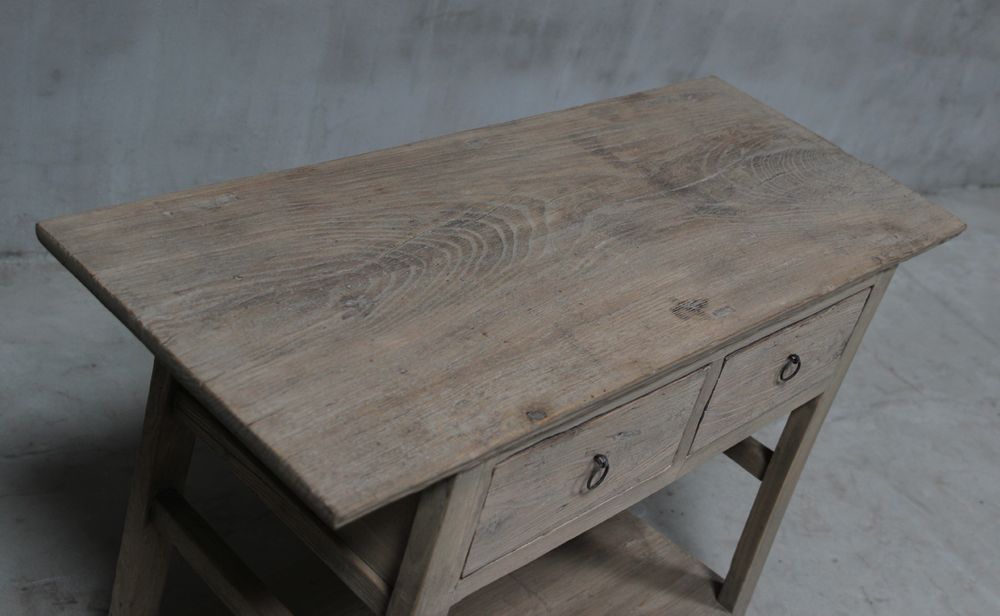 Henan Elm Wood 130 Years Old Table With Drawers Natural - FUR2110523