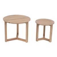 Oslo Set of 2 White Wash Finish Side Tables Natural - OWQD0004WW