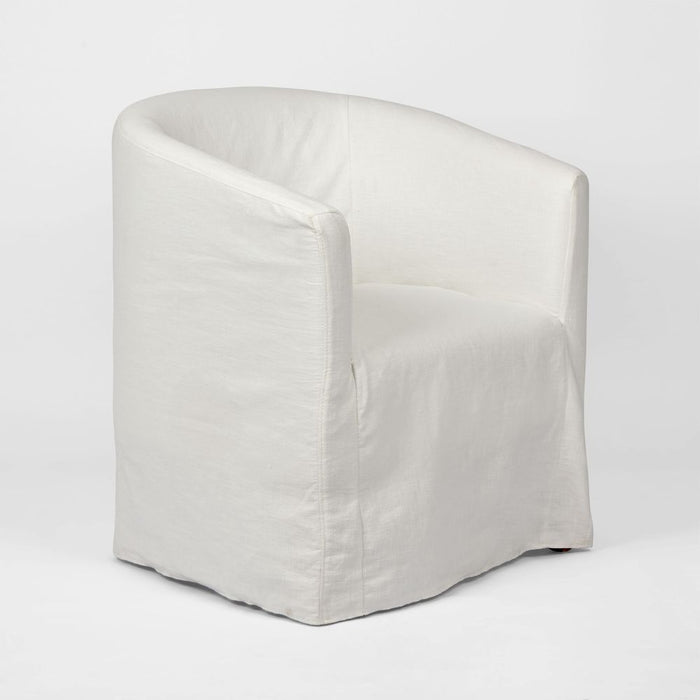 Ville Fabric Slip Cover Carver Chair White - FUR0207C