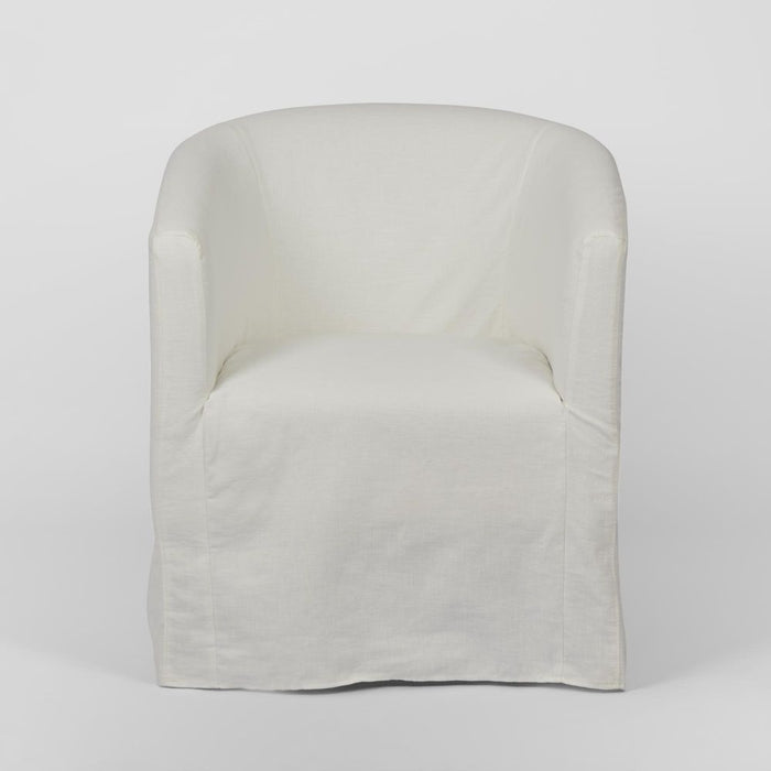 Ville Fabric Slip Cover Carver Chair White - FUR0207C