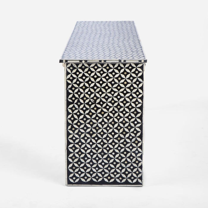 Stella Bone Inlay Console Table Black & White - FUR0192