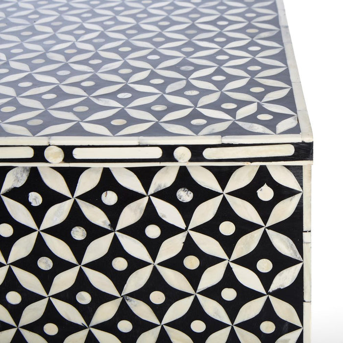 Stella Bone Inlay Console Table Black & White - FUR0192