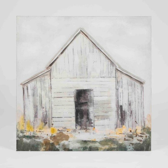 Old Horse Stable Acrylic Wall Art Painting Neutral - PPWALL4074