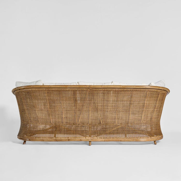 Cayman 3 Seat Rattan Sofa Cream Cushion - OWEJ0040C