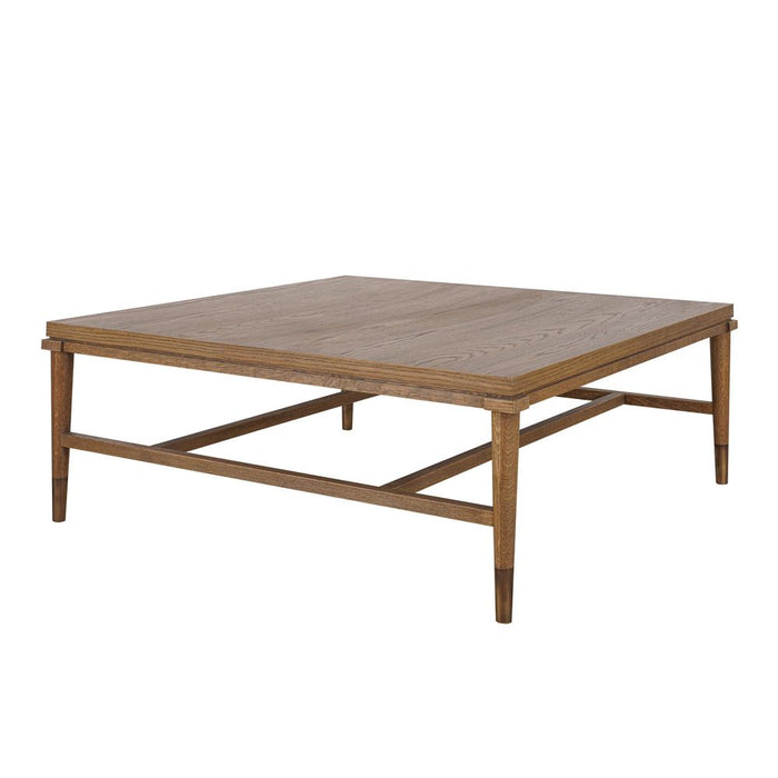 Clara Square Coffee Table With Brass Legs Natural - OWAL009