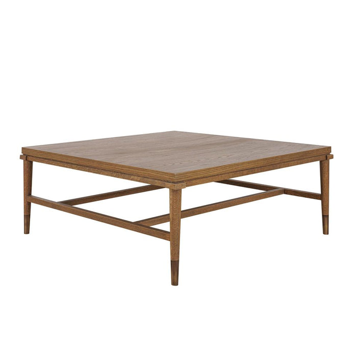 Clara Square Coffee Table With Brass Legs Natural - OWAL009