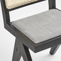 Lexi Scissor Side Chair Grey Fabric Frame Black - OWDIN010