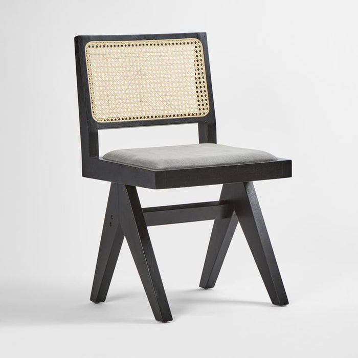 Lexi Scissor Side Chair Grey Fabric Frame Black - OWDIN010