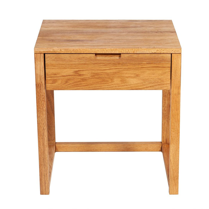 Oslo Oak Bedside Table Lacquered Finish Natural - OWQD0011XN