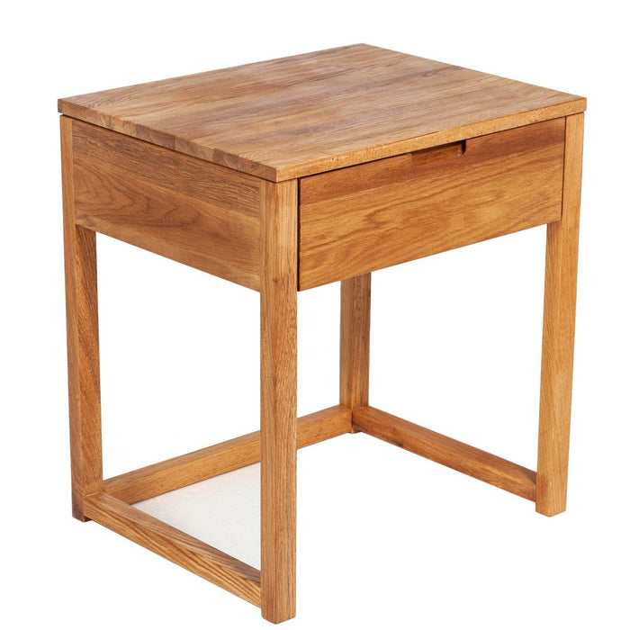 Oslo Oak Bedside Table Lacquered Finish Natural - OWQD0011XN