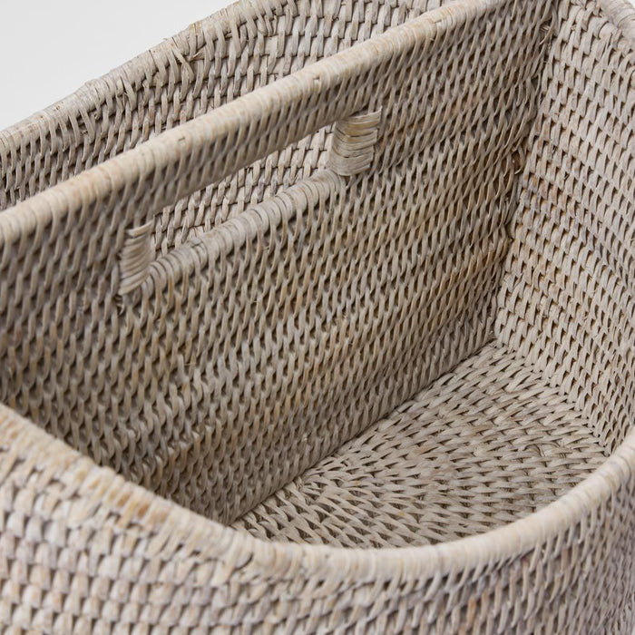 Paume Rattan Magazine Holder White - DA0402
