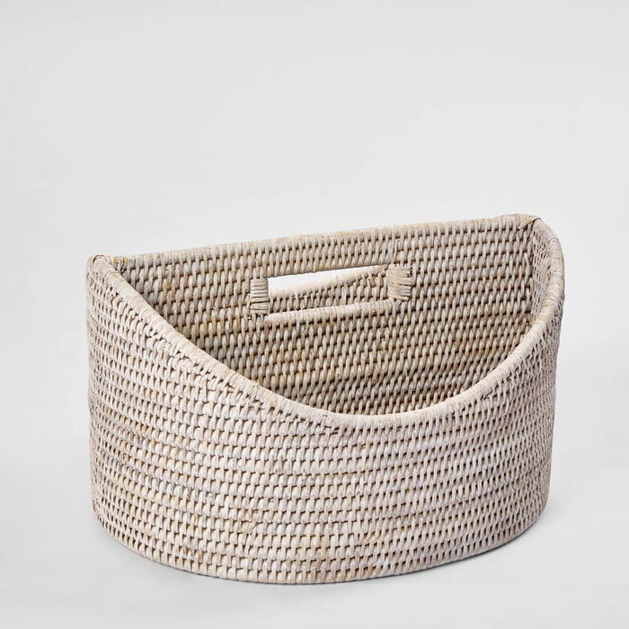 Paume Rattan Magazine Holder White - DA0402
