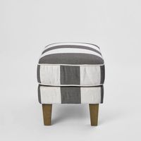 Bondi Hamptons Ottoman Stripe Grey and Cream - OWFL0251GS
